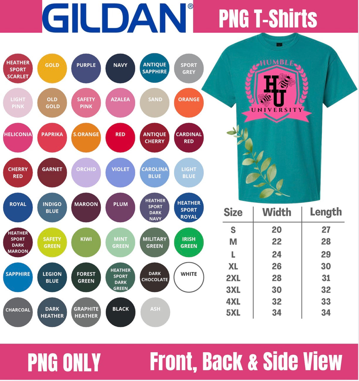 Gildan T-Shirt Mockup Canva Template Bundle – Digital Download