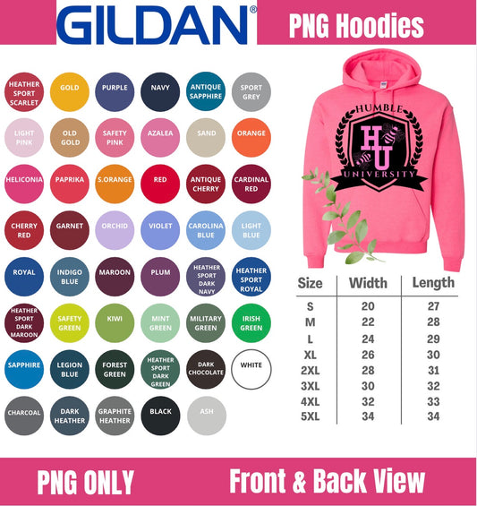 Gildan Hoodie PNG Mockup Bundle