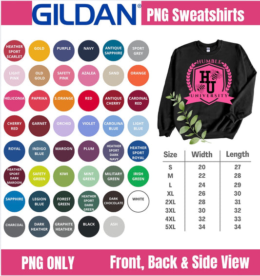 Gildan Sweatshirt PNG Mockup Bundle