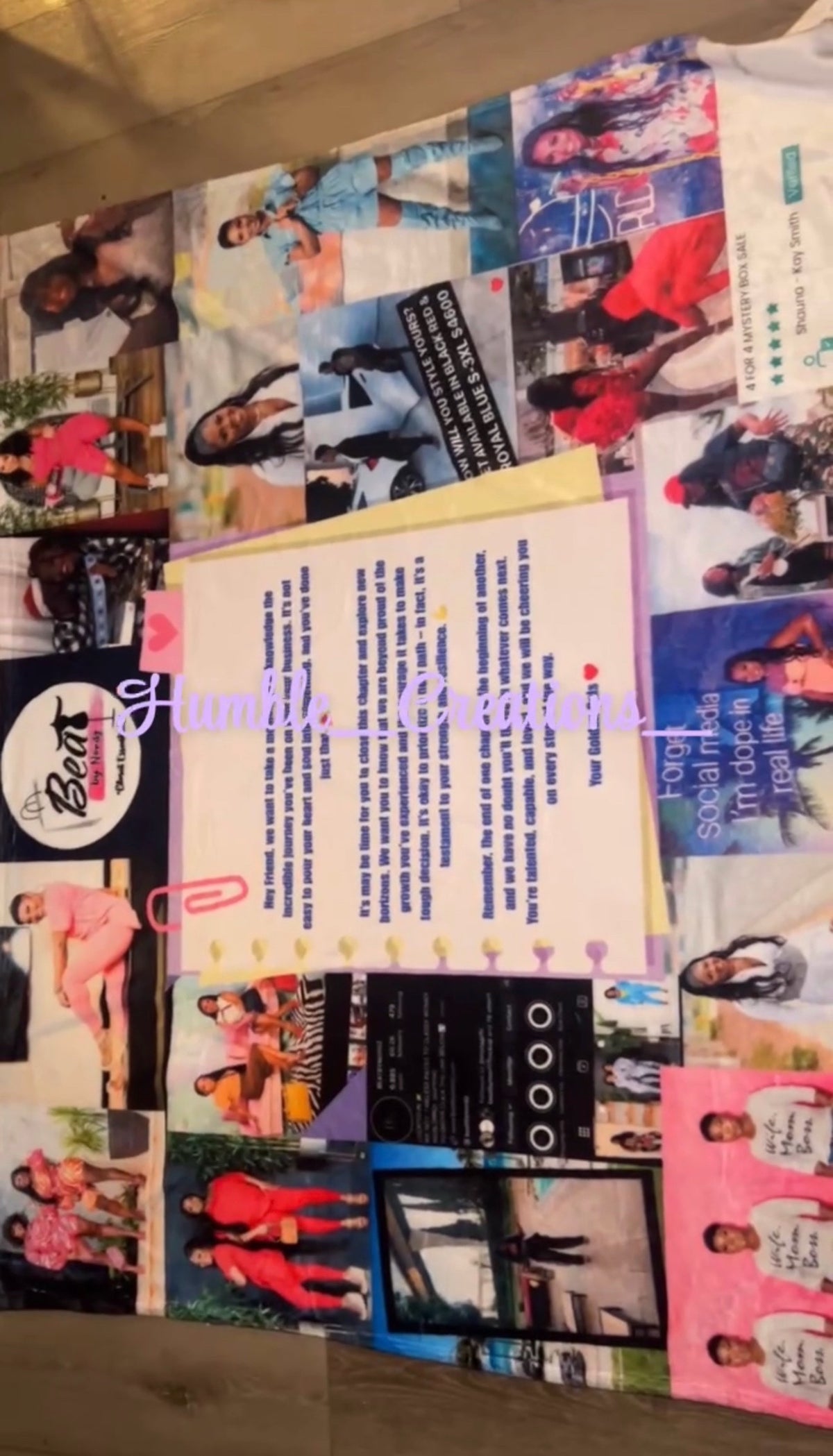 Custom photo collage blanket example